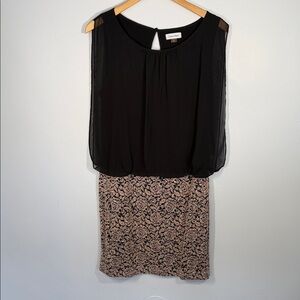 Calvin Klein Black and Beige, Blouson, Mini Dress